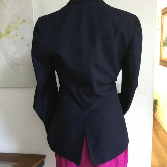 LINDEN GREY Women's Classic Jacket Blazer Two Button Lined Pockets Navy Blue 04 - Picture 6 of 8